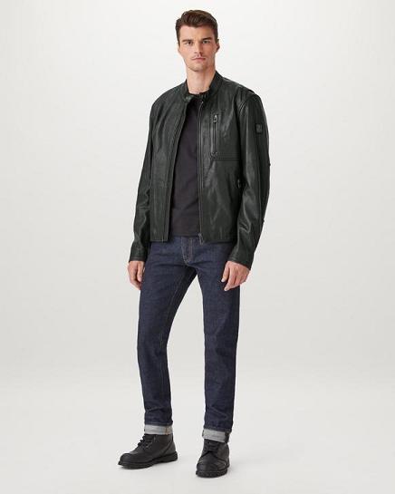 Veste Cuir Belstaff Homme Long Way Up Noir Soldes QP5016394